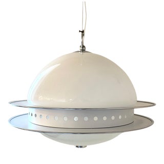 Space Age Pendant in Glass and Metal in the style of Tobia Scarpa for Flos, 1960s For Sale