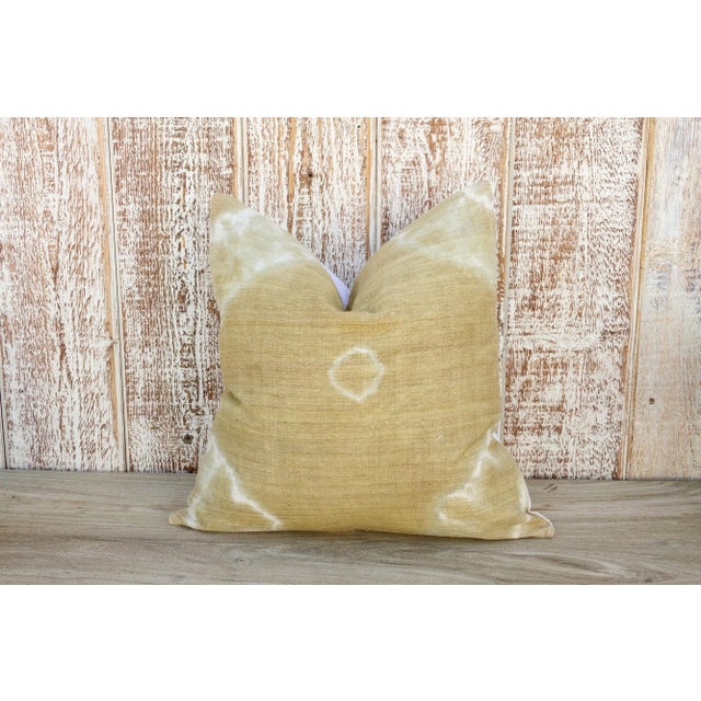 Vintage Eindra Indian Olive Organic Silk Pillow For Sale - Image 10 of 10