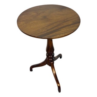 Antique English Elm Tilt Topped Table For Sale