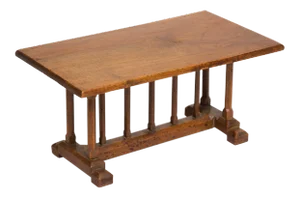 English Miniature Arts and Crafts Trestle Table