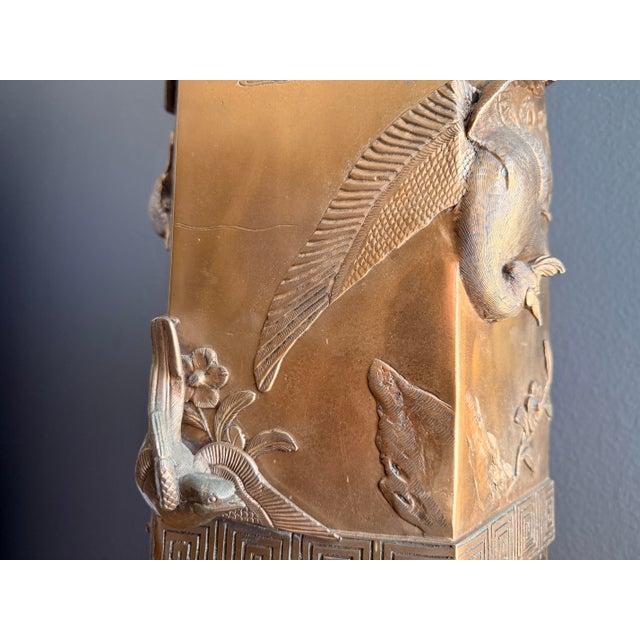 1950s Hollywood Regency Bronze Lamp With Peacocks Manner of Billy Haines For Sale - Image 12 of 12