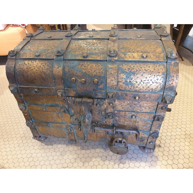 Antique Brass and Bronze Chest, 1800s For Sale - Image 4 of 10