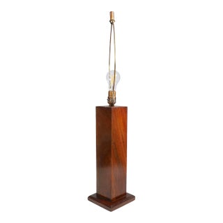 Solid Walnut Mid Century Table Lamp For Sale