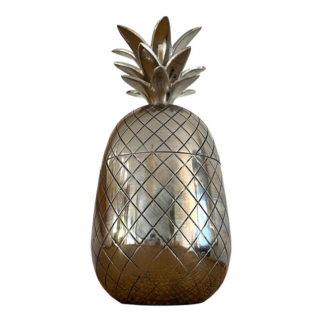 1970s Mid Century Silver Pineapple Ice Bucket For Sale