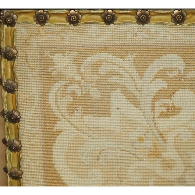 Wood French Embroidered Upholstery Floral Linen Trunk, 1880s For Sale - Image 7 of 18