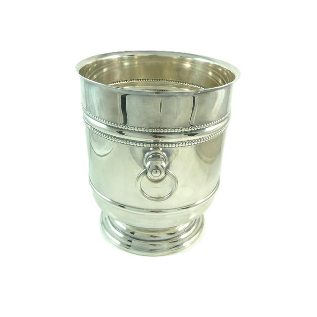 Transitional 1960s Christofle France Perles Champagne Cooler Wine Bottle Chiller For Sale - Image 3 of 9