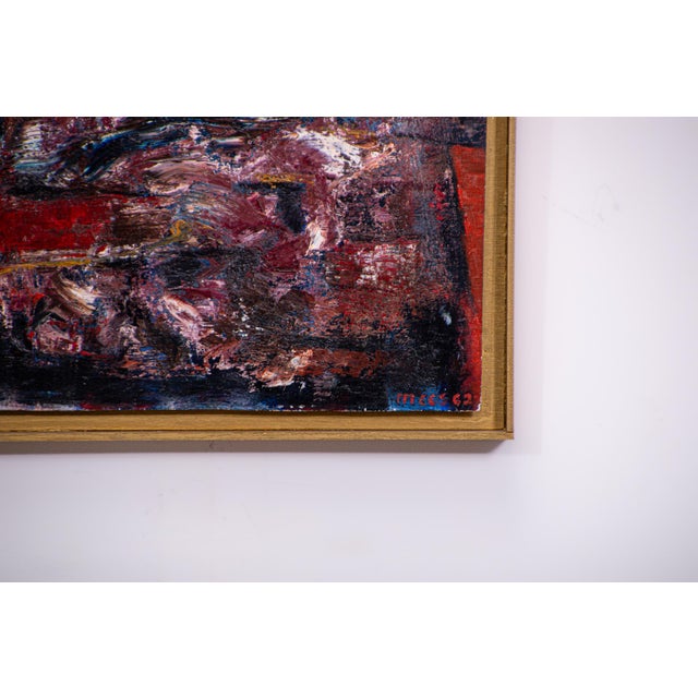 Jozef Mees, Abstract, 1962, Oil on Medium-Density Fibreboard For Sale - Image 9 of 10