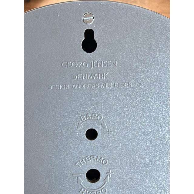 Metal Wall Clock with Barometer and Thermometer by Andreas Mikkelsen for Georg Jensen, 1980s, Set of 3 For Sale - Image 7 of 8