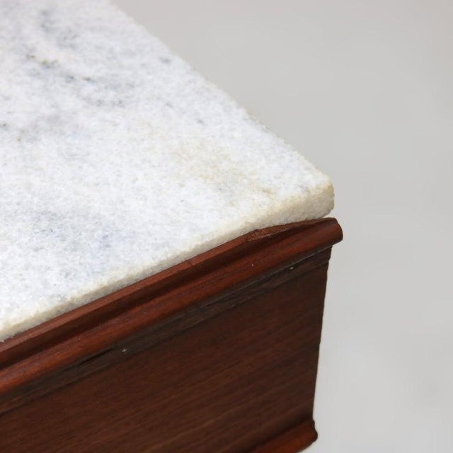 Victorian Carved Walnut & Burl Marble Top Commode C1890 For Sale - Image 17 of 18