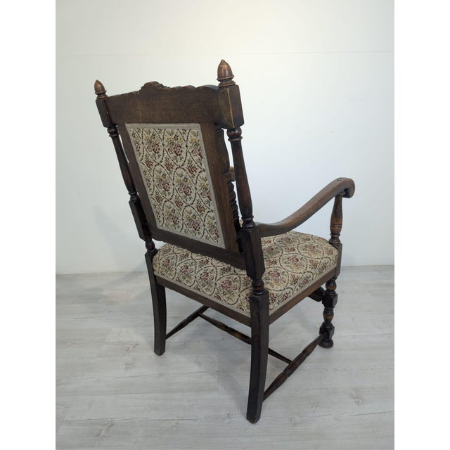 Antique Armchair in Oak Wood with Springs For Sale - Image 12 of 18