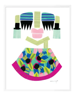 Clara by Melvin G in White Frame, Small Art Print