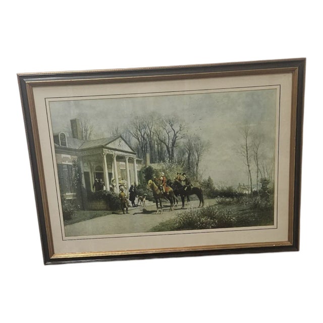 The Departing Guests by Alfred Wordsworth Thompson (American, 1840-1896). The print depicts Homewood, the Marylamd home of...