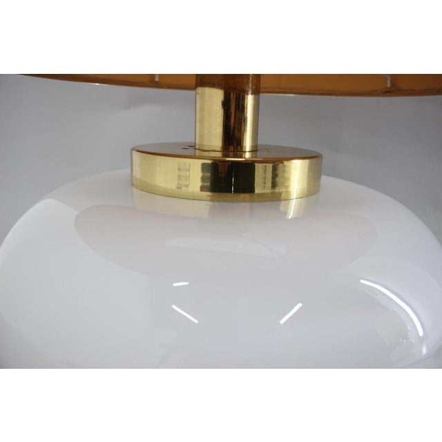Metal Large Glass and Brass Table Lamp, Italy, 1970s For Sale - Image 7 of 18