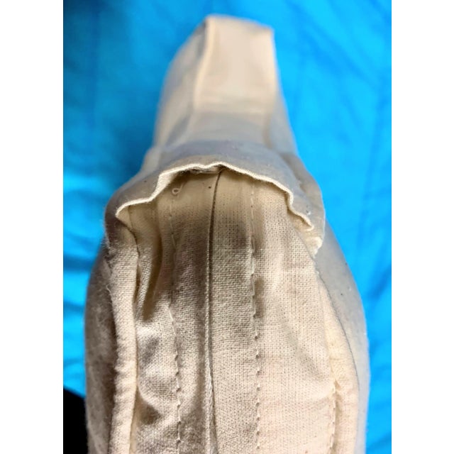 White Vintage White Armchair Seat Cushion Pads- a Pair For Sale - Image 8 of 8