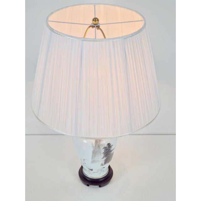 Wood Japanese Table Lamp by Haruo Momoki for Franklin Porcelain, 1980s For Sale - Image 7 of 12