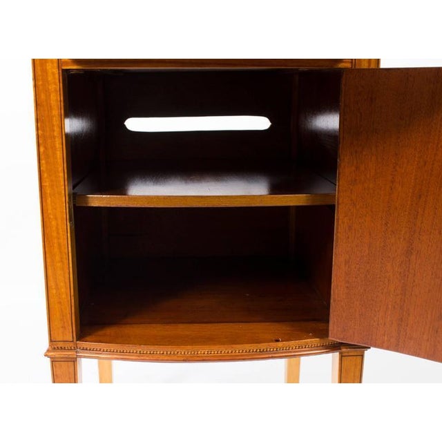 Brown 19th Century Victorian Satinwood Bowfront Bedside Cabinet For Sale - Image 8 of 9