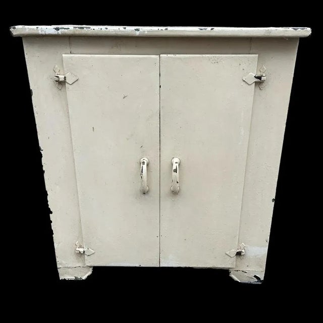 Iron Cabinet with Porcelain Handles, 1920 For Sale - Image 9 of 9