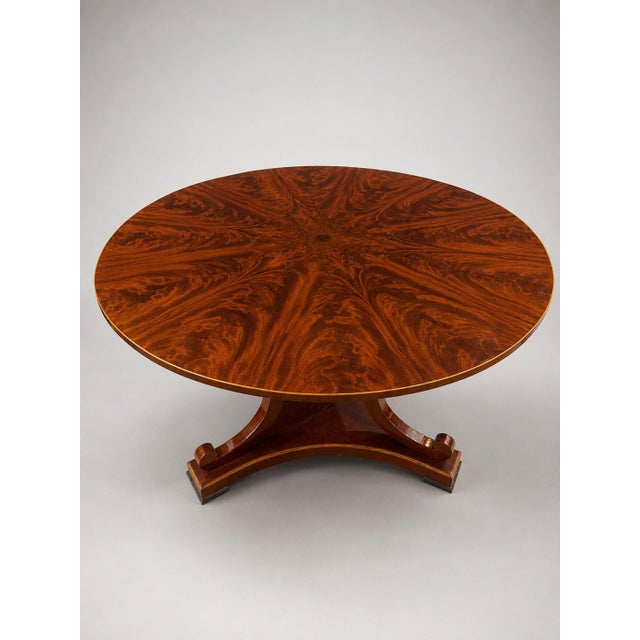 Traditional Spectacular English Regency Flame Mahogany Starburst Tilt-Top Breakfast Table For Sale - Image 3 of 16