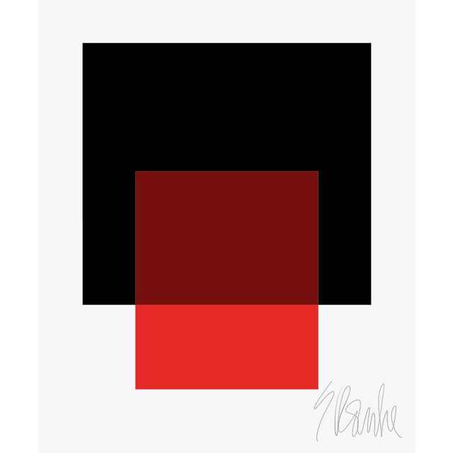 The Interaction of Black and Red Fine Art Print 25" X 30" by Liz Roache For Sale