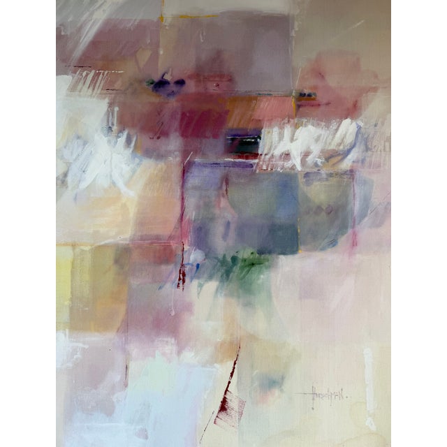 Large Vintage Abstract Expressionist Oil on Canvas Painting – Framed For Sale - Image 10 of 13