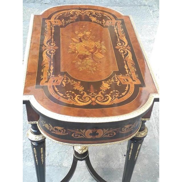 Black Antique Inlaid Coffee Table, 1860s For Sale - Image 8 of 16