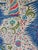 Traditional Quadrille Les Indiennes Multicolor Multi Blue Rouge Greens Fabric 2 Yards For Sale - Image 3 of 4