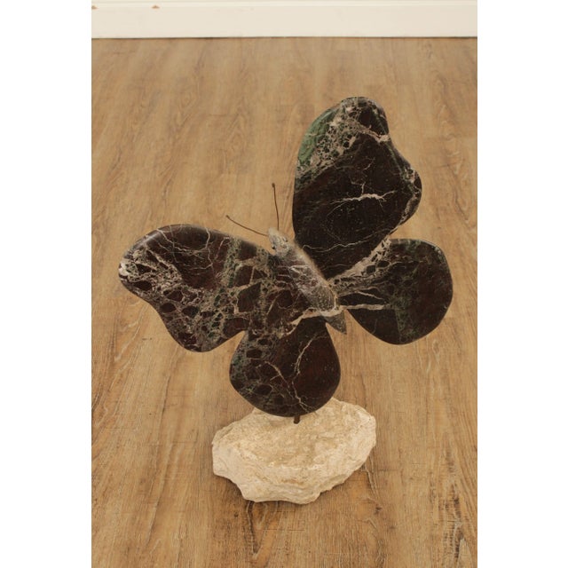 Traditional Richard H. Bailey Carved Marble Butterfly Sculpture For Sale - Image 3 of 12