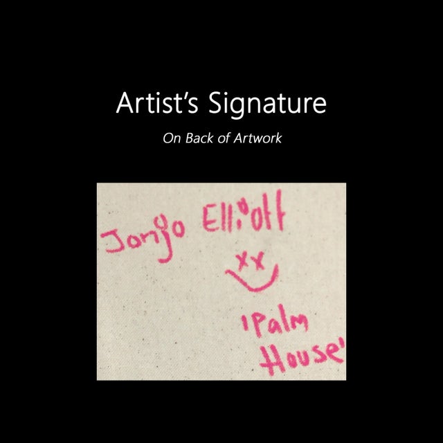 ''Palm House'' Contemporary House Portrait Acrylic Painting by Jonjo Elliott For Sale - Image 9 of 9