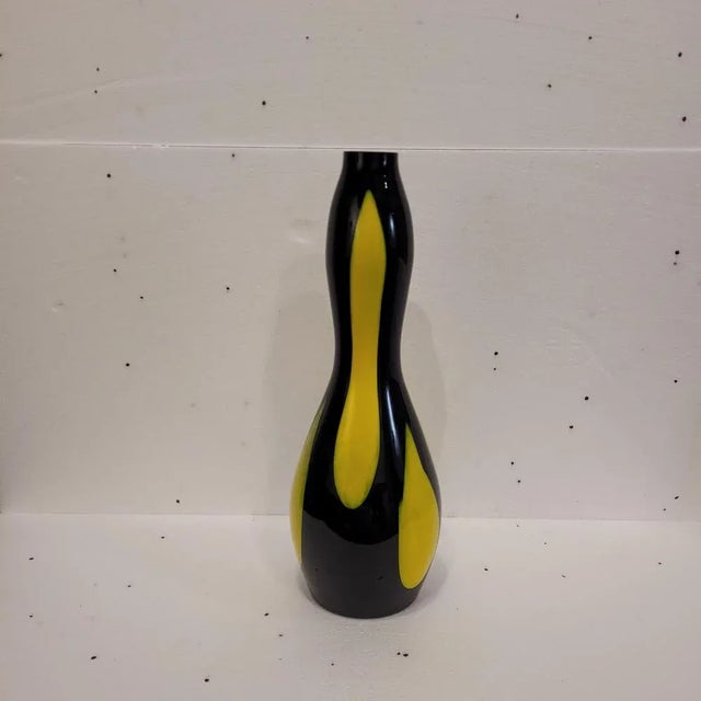 Black and Yellow Vase in Blown Glass, 1970s For Sale - Image 6 of 18