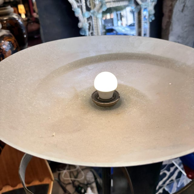 Art Deco Style Floor Lamp in Marbled Glass and Iron, Italy, 1970s For Sale - Image 18 of 18