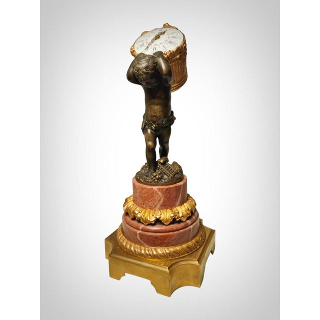 French Bronze Clock with Allegory of Harvest, 1880s For Sale - Image 12 of 17