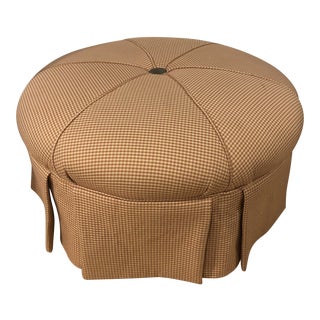 1990s Round Upholstered Ottoman For Sale