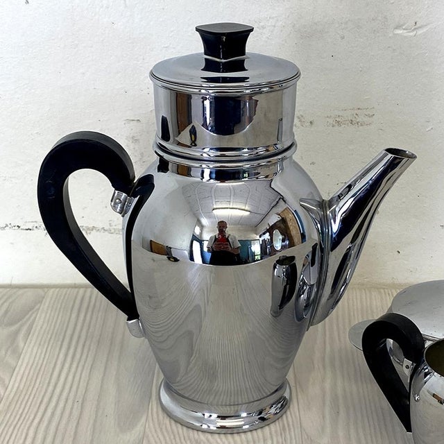 Vintage Chrome Coffee Set from Baumlin, 1950s, Set of 3 For Sale - Image 6 of 8
