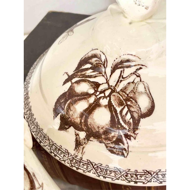 Antique Late 19th Century Terre de Fer Soup Tureen and Serving Plate with Fruit and Insect Decoration from Choisy Le Roi, Set of 2 For Sale - Image 16 of 18