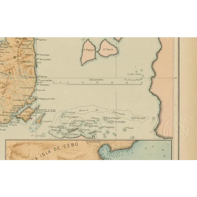 This fine chromolithographed map titled “islas filipinas – isla de cebú” was created under the direction of rev. José...