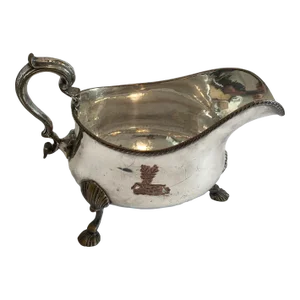 Old Sheffield Silverplate Armorial Sauce Boat