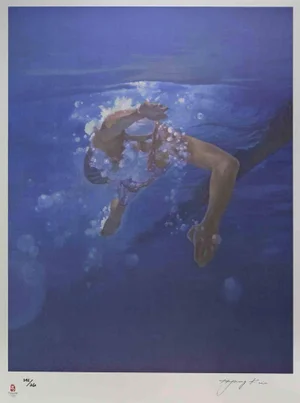 Kim Hyang, Swimmer, Lithograph, 2008