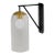 Satin Black With Brushed Brass and Glass Wall Light For Sale