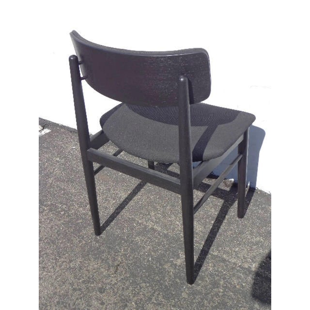 Mid-Century Modern Mid 20th Century Mid Century Modern Black Wood Desk Chair For Sale - Image 3 of 5