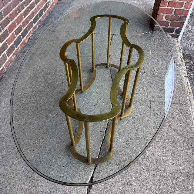 Mastercraft 1970s Brass and Glass Racetrack Dining Set For Sale In Cleveland - Image 6 of 12