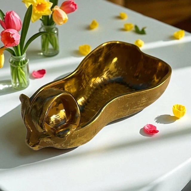 Vintage Stangl Pottery Granada Gold Pear Dish For Sale - Image 11 of 11