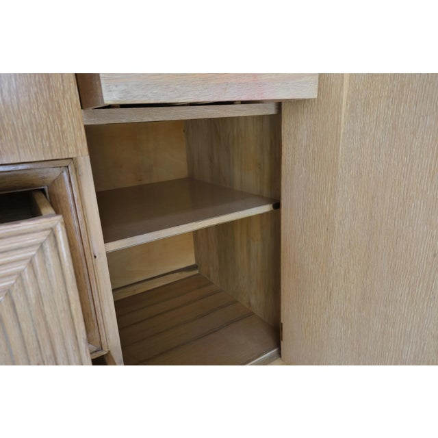 Jay Spectre Cerused Oak Mid Century Credenza Sideboard Dresser Cabinet Buffet For Sale - Image 4 of 13