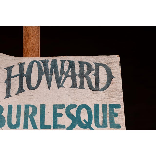 Mid-Century Modern Vintage Old Howard (Boston) Painted Wooden Directional Sign For Sale - Image 3 of 8