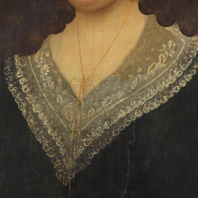 French School Artist, Portrait of a Young Woman, 1800s, Oil on Canvas For Sale - Image 5 of 10