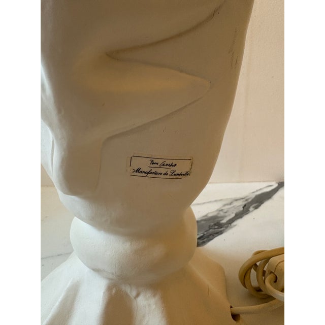 Pierre Casenove Vintage Designer Lamp Stunning white ceramic lamp by Pierre Casenove. Sculptural base with vegetal relief...