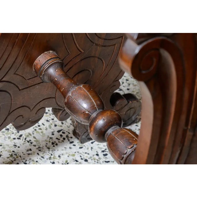 Antique Italian Sgabello Walnut Pedestal For Sale In West Palm - Image 6 of 10