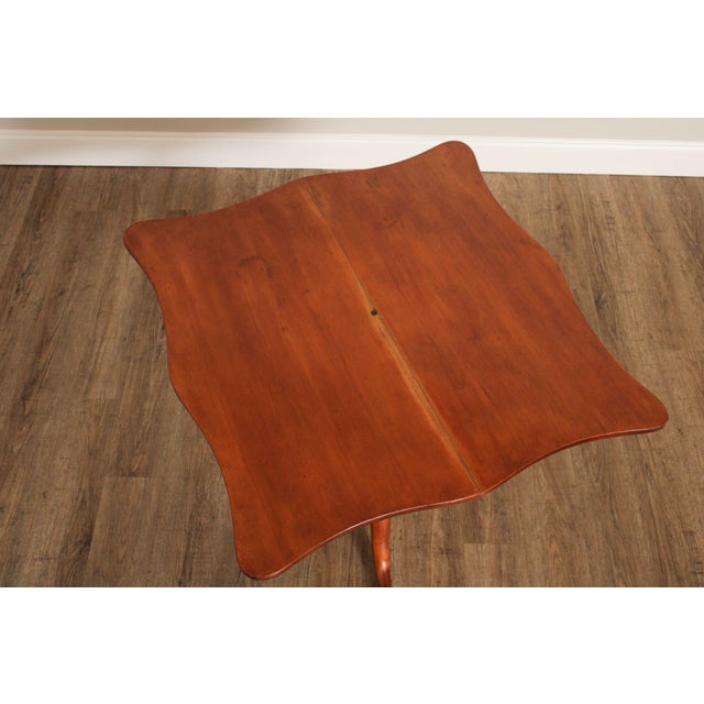 American Antique Early American Cherry Tilt Top Tea Table For Sale - Image 3 of 13