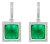 32Carat Natural Zambian Emerald Sugar Loaf Cabochon & Diamond/Drop Earrings 18KG For Sale