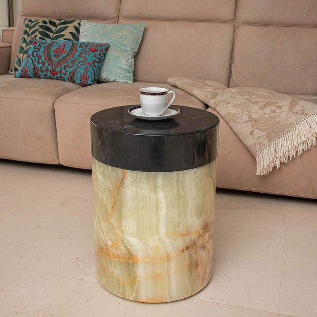 Gemstone Marble and Onyx Side Table by Forzini For Sale - Image 7 of 7