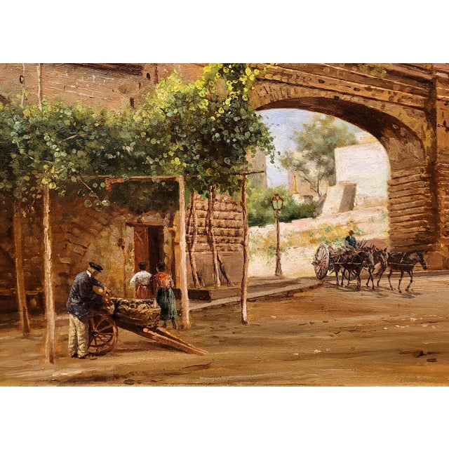 Late 19th Century Carlo Brancaccio -Napoli L’Arco Di Gragnano-19th Century Oil Painting For Sale - Image 5 of 12